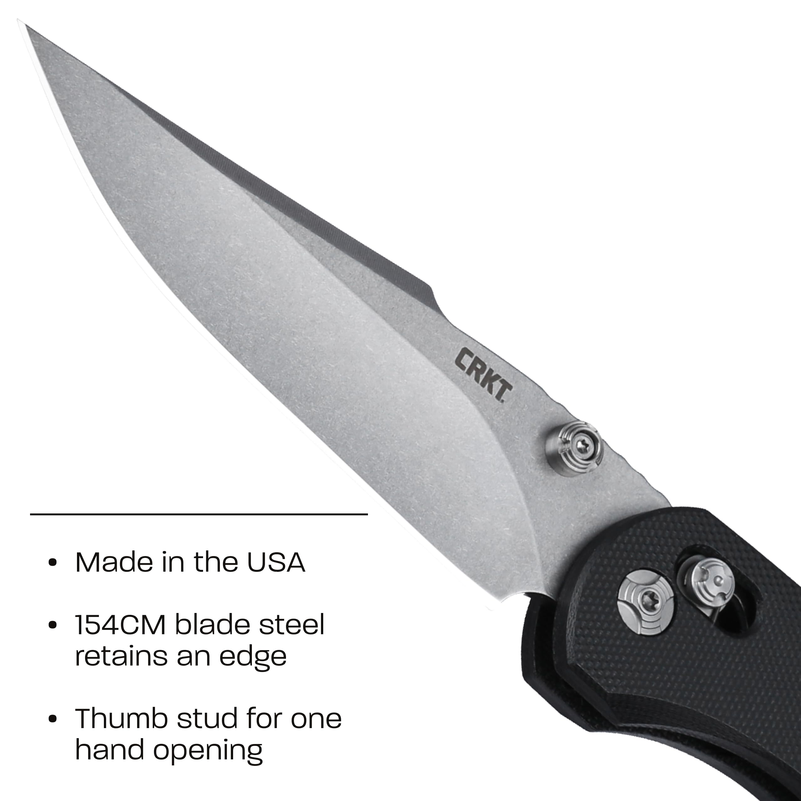 CRKT Definitive Everyday Carry EDC Pocket Folding Knife with Crossbar Lock: 154CM Plain Edge Blade, G10 Handle, Pocket Clip, 3820 - Image 3