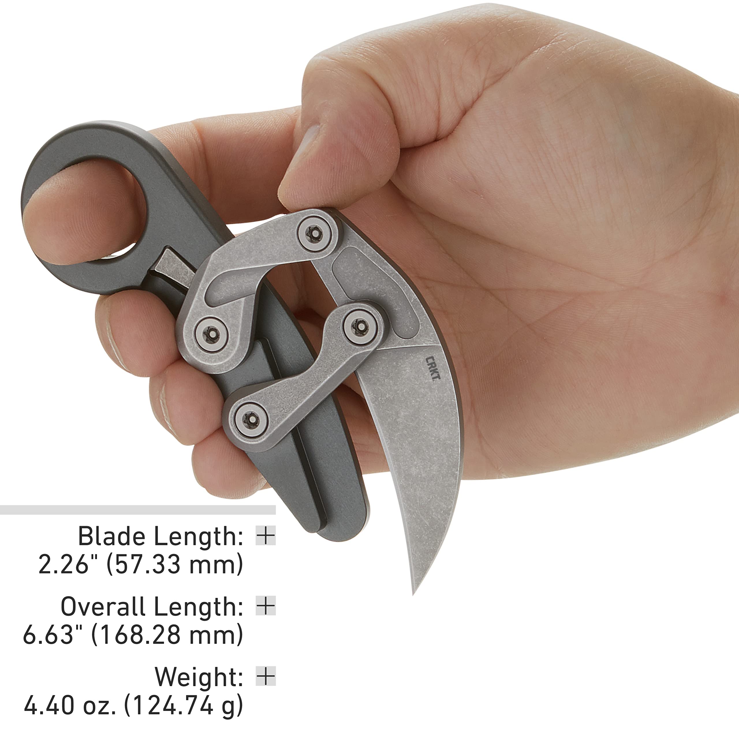 CRKT Provoke Compact: Kinematic EDC Folding Pocket Knife, Morphing Karambit, D2 Plain Edge Blade, Aluminum, Pocket Clip, 4045 - Image 7
