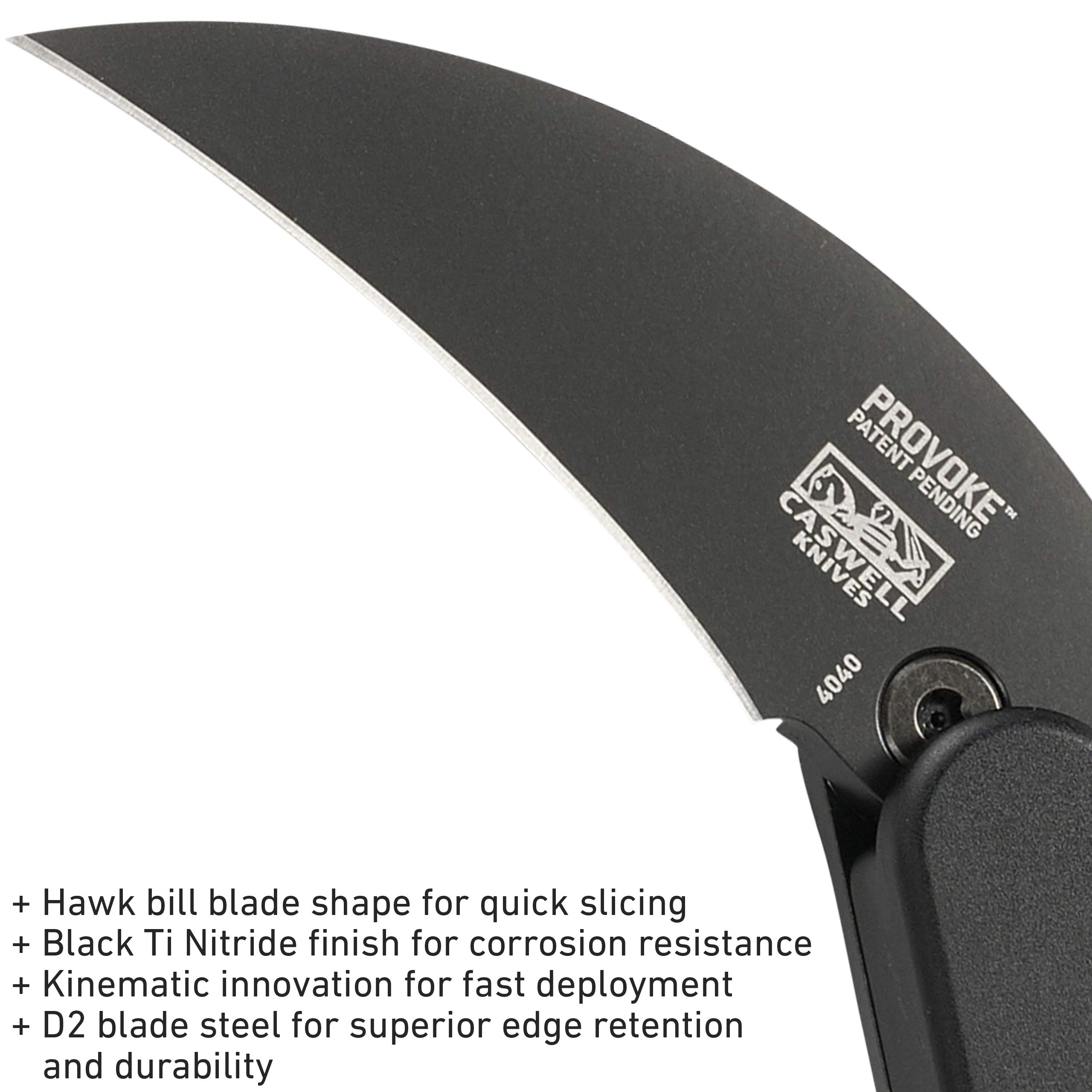 CRKT Provoke Folding Knife with Kinematic: Morphing Karambit, D2 Plain Edge Blade, Aluminum Handle, Pocket Clip, 4040 - Image 5