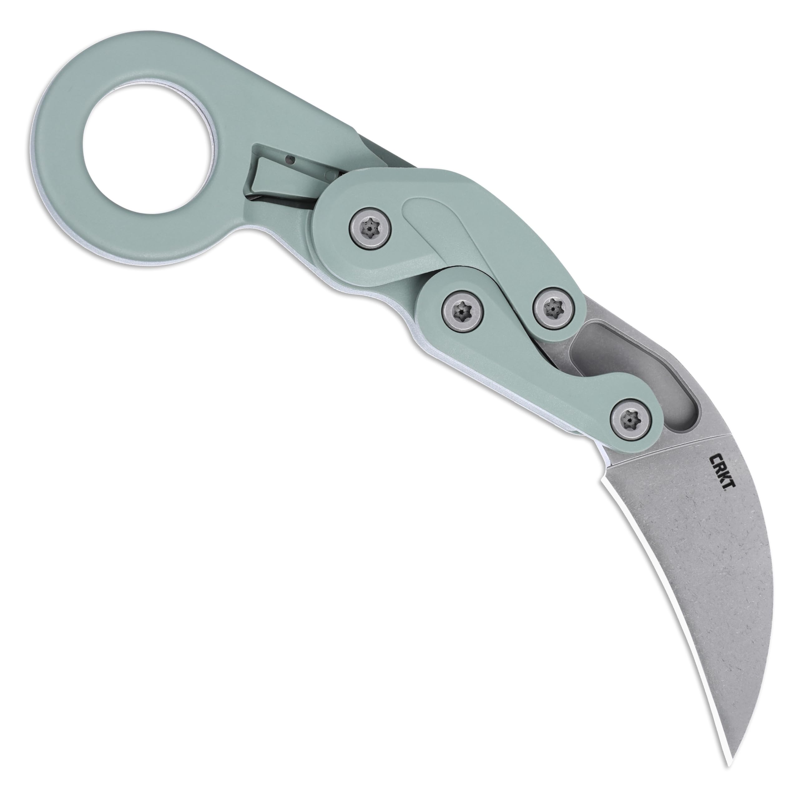 CRKT Provoke Folding Knife with Kinematic: Morphing Karambit, AUS 8 Steel Plain Edge Blade, Green Grivory Handle, Pocket Clip, 4041GR - Image 4