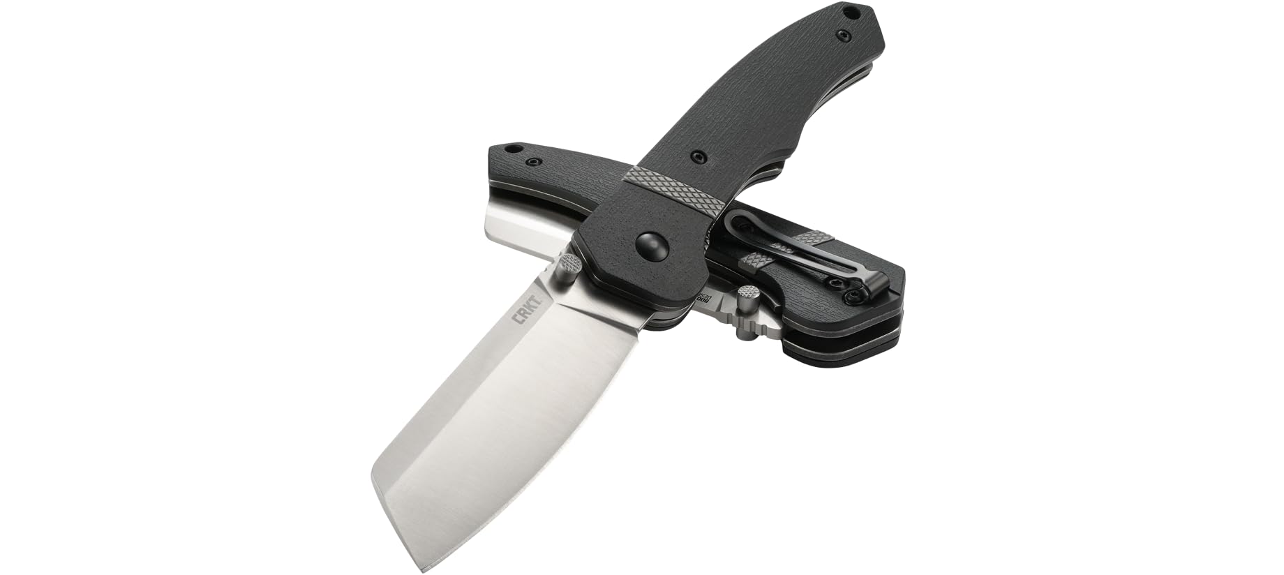 CRKT Ripsnort II EDC Folding Pocket Knife: Everyday Carry, Heavy Cleaver Style Blade, Thumb Stud Open, Liner Lock, Nylon Handle with Stainless Inlay, Deep Carry Pocket Clip 7270 - Image 3