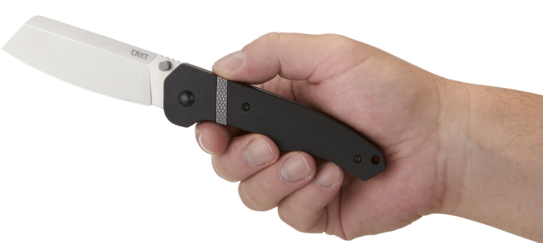 CRKT Ripsnort II EDC Folding Pocket Knife: Everyday Carry, Heavy Cleaver Style Blade, Thumb Stud Open, Liner Lock, Nylon Handle with Stainless Inlay, Deep Carry Pocket Clip 7270 - Image 6
